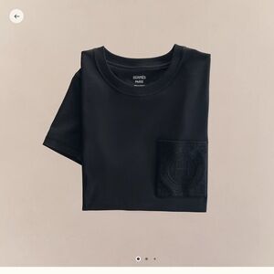 Hermès Embroidered Pocket T-Shirt in Black